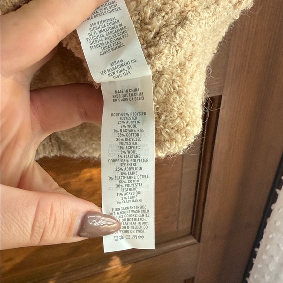 Aerie Teddy Boucle Sweater in Koko Brown 🧸 - Picture 7 of 7